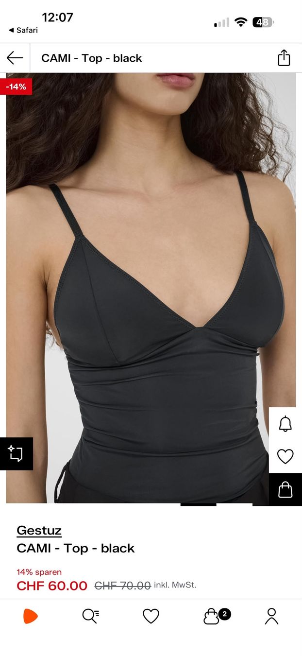Gestuz Top: Gestuz CAMI Top schwarz black Oberteil M – Nuovo (secondo la descrizione) da Schlieren venduto da Wizza 3