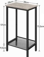 Beistelltisch - höhenverstellbar, mit Ablage - neu