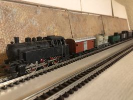 Wesa Güterwagen Zug  6 Wagen mit Dampflok