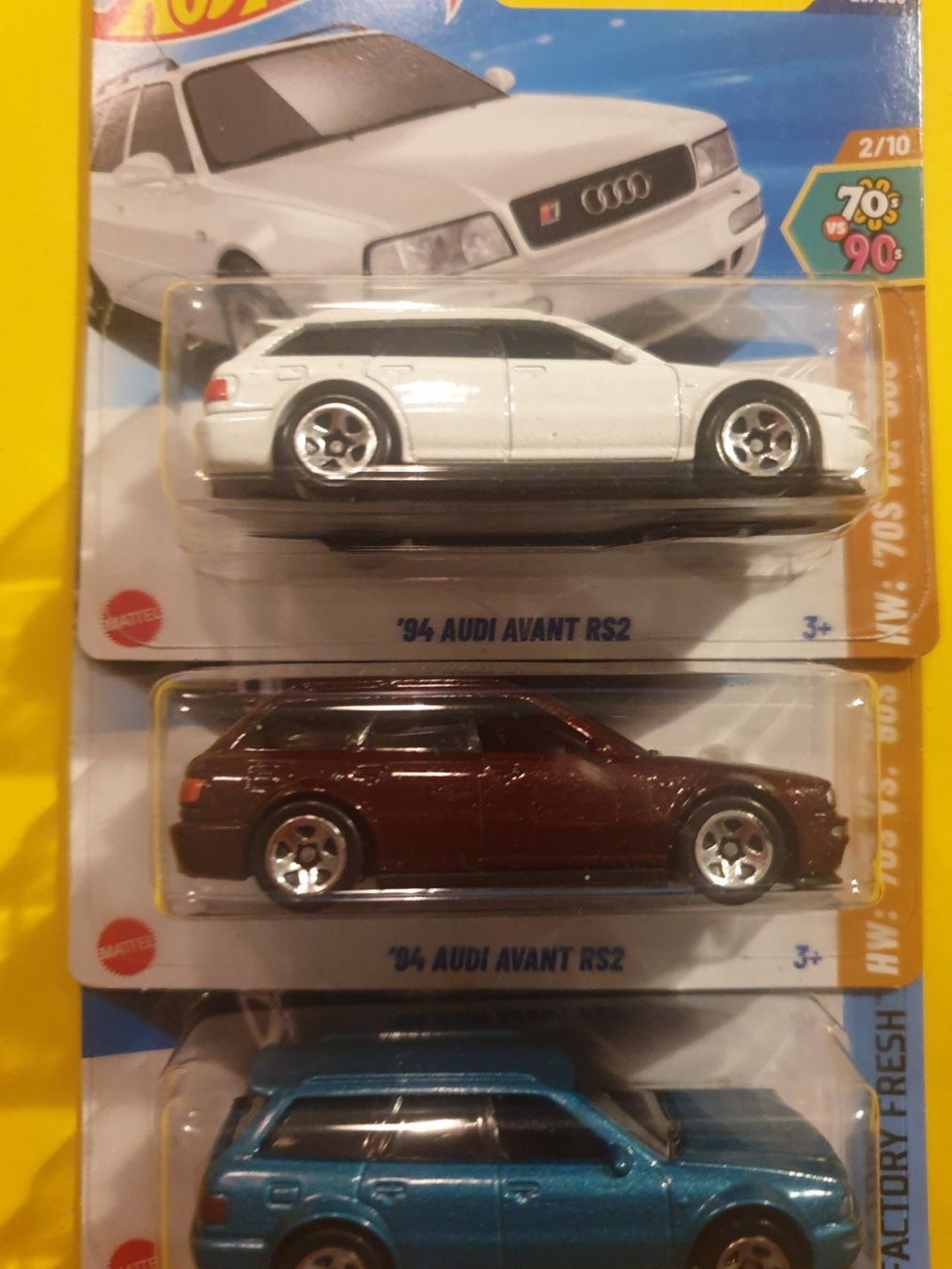 Hot Wheels Modellautos: 3 x Hot Wheels '94 AUDI AVANT RS2 – Neu und originalverpackt aus Oftringen von Rotor 2