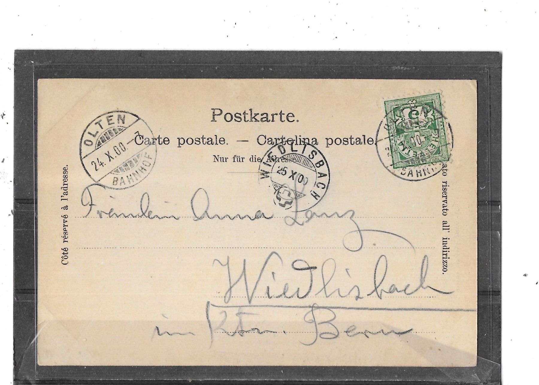 Ansichtskarten: SO Olten 1900 – Gebraucht aus Schocherswil von Wilare 1