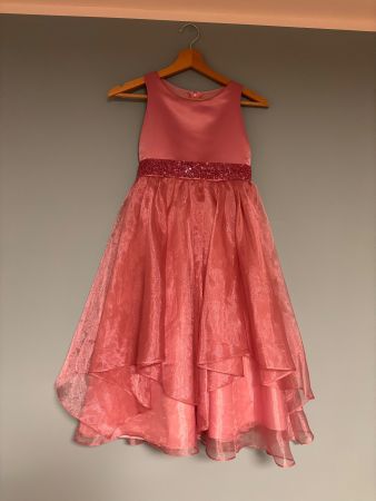 Festliches Mädchenkleid rosa mit Perlen von ChicBaby Gr. 128