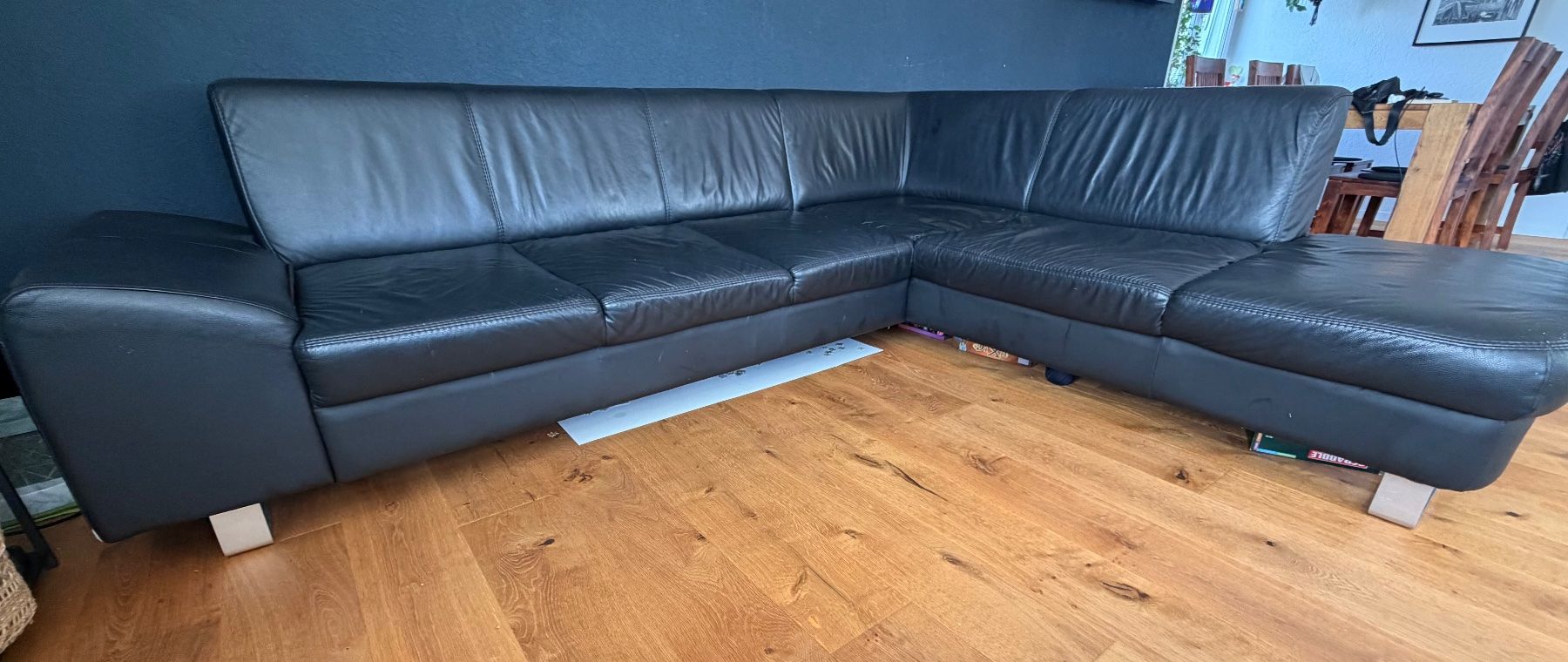 Sofas: Leder Sofa Schwarz – D'occasion à Zofingen par desperado666 1