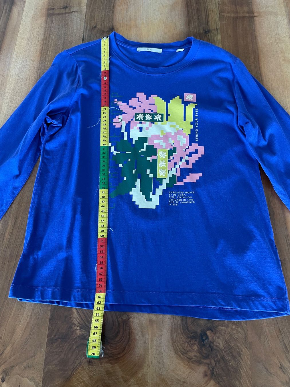Esprit T-shirt: Blaues Langarmshirt, Grösse M, edc – Nuovo (secondo la descrizione) da Haslen AI venduto da s176 1