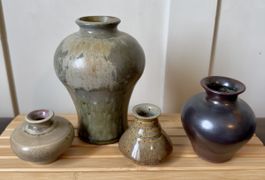 4er Set Vintage Keramik Vasen