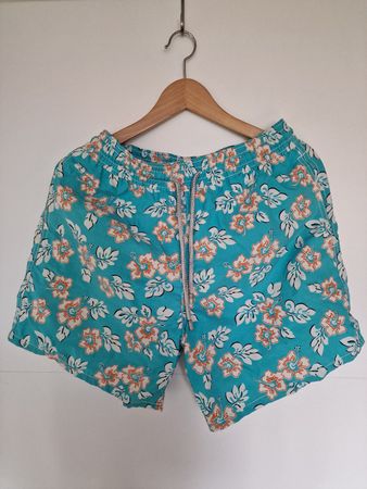 Vilebrequin Herren-Badeshorts – Türkis / Blumenmuster – Gr L