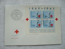 1963 FDC 100 Jahre Internat. Rotes Kreuz Block SBK W40