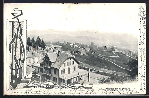 Cartes postales: Evilard, Ortsansicht aus der Vogelschau – D'occasion à Berlin par bartko-reher