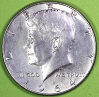 1964 / AMERIKA / HALF DOLLAR - MÜNZE, KENNEDY / SILBER !