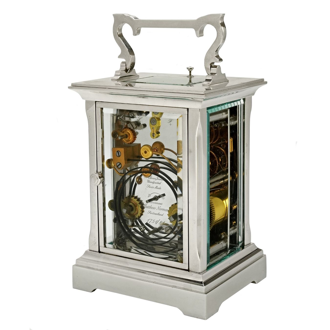 Orologi da terra & Orologi da parete: Rare Matthew Norman Carriage Clock, Ref. 1751/81, Silvered – Usato da Vésenaz venduto da Grailium 3
