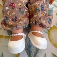 1 Paar Puppenschuhe, Zapf Creation, mit Blumen, Gummi, 7 cm