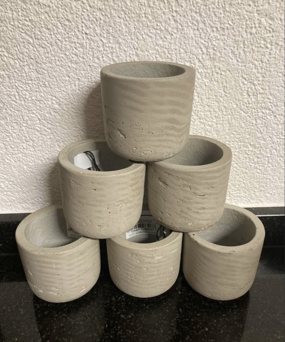 Blumentöpfe: 6x Blumentöpfe Betonoptik Zylinderform hellgrau neu – Neu und originalverpackt aus Arbon von car_v2zm