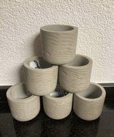 6x Blumentöpfe Betonoptik Zylinderform hellgrau neu