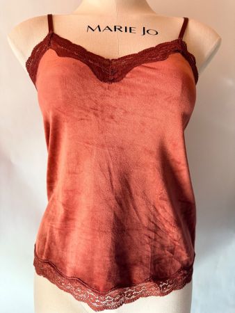HUNKEMÖLLER, Cami VELOURS Scallop, Grösse S, Kupferrot