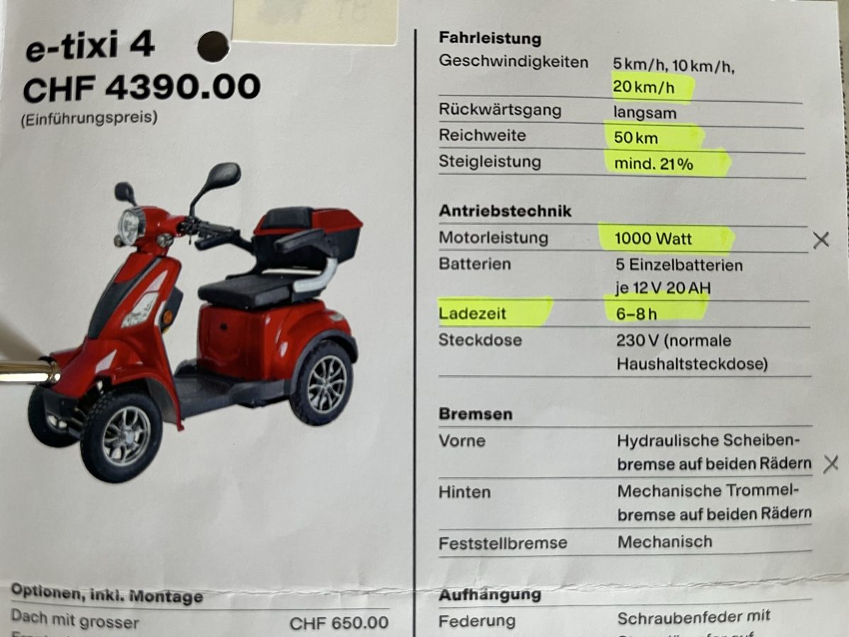 Veicoli elettrici: Elektro Mobil Senior  – Nuovo (secondo la descrizione) da Baden venduto da firm 4