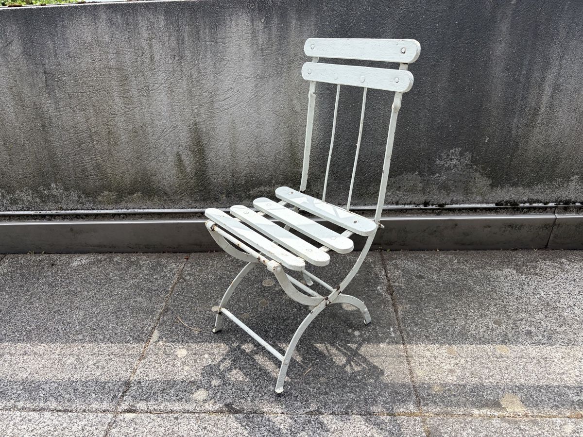 Sedie: Ancienne Petite Chaise Pliante de Jardin – Usato da Vallamand venduto da Bricbracbroc82 1