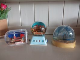 3 X  Schneekugeln  Alt Sehr Selten  Snowdomes Snowglobes