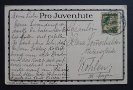 J2 auf Pro Juventute Karte mit Vollstempel LENZBURG