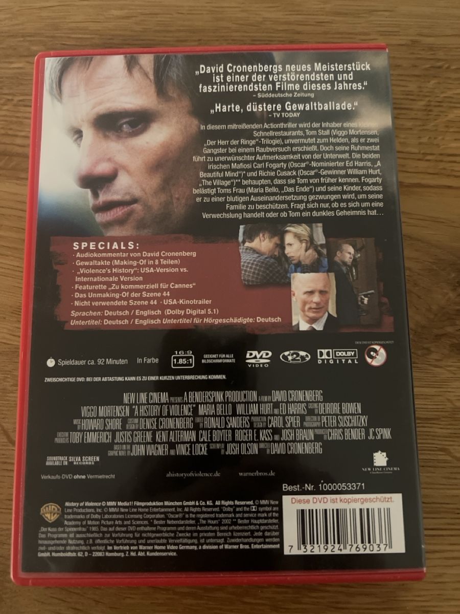 Alle DVDs: A History of Violence – Gebraucht aus Steffisburg von balboa_76 1