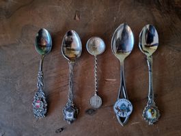 5 vintage Souvenirlöffeli Espressolöffeli