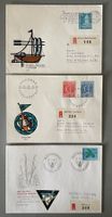 1966 _ 3 gelaufene R-Briefe