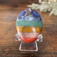 ✲ 1 Stk. 7 Chakra Handschmeichler ✲ 15g / 40mm Troststein