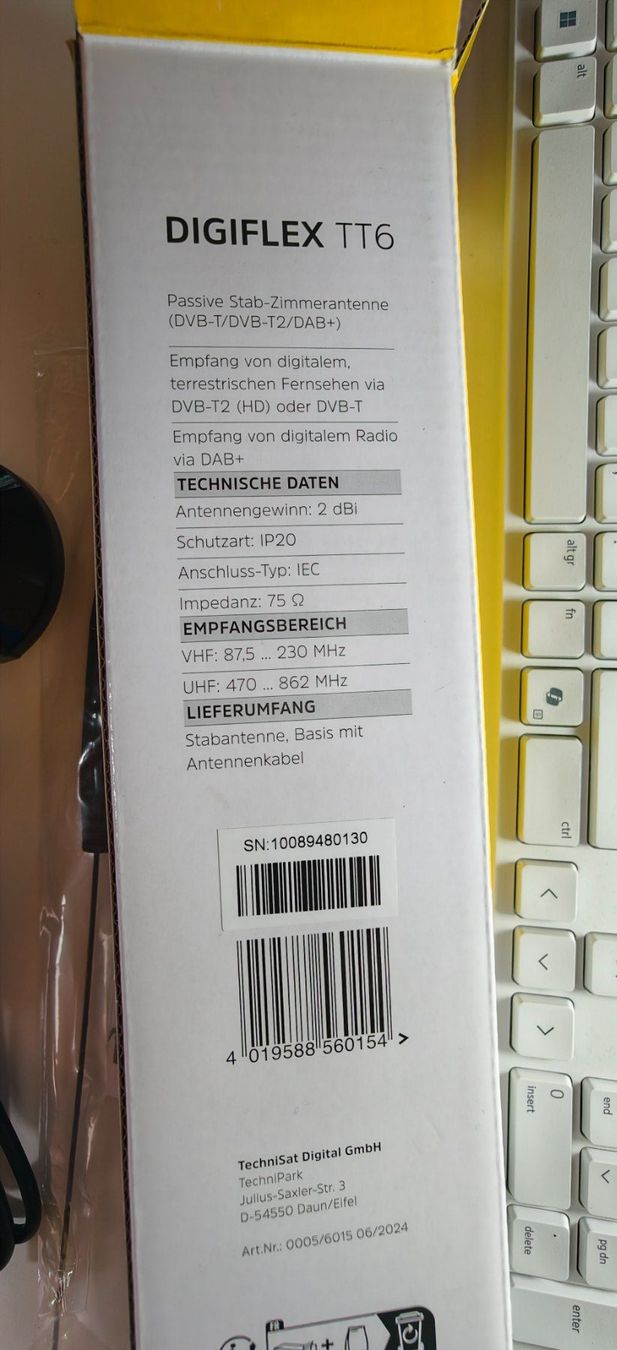 Radiocomunicazione: TechniSat DigiFlex TT6 Stabantenne, Zimmerantenne, DVB-T – Nuovo e nell'imballaggio originale da Wettingen venduto da Sheriff9 1