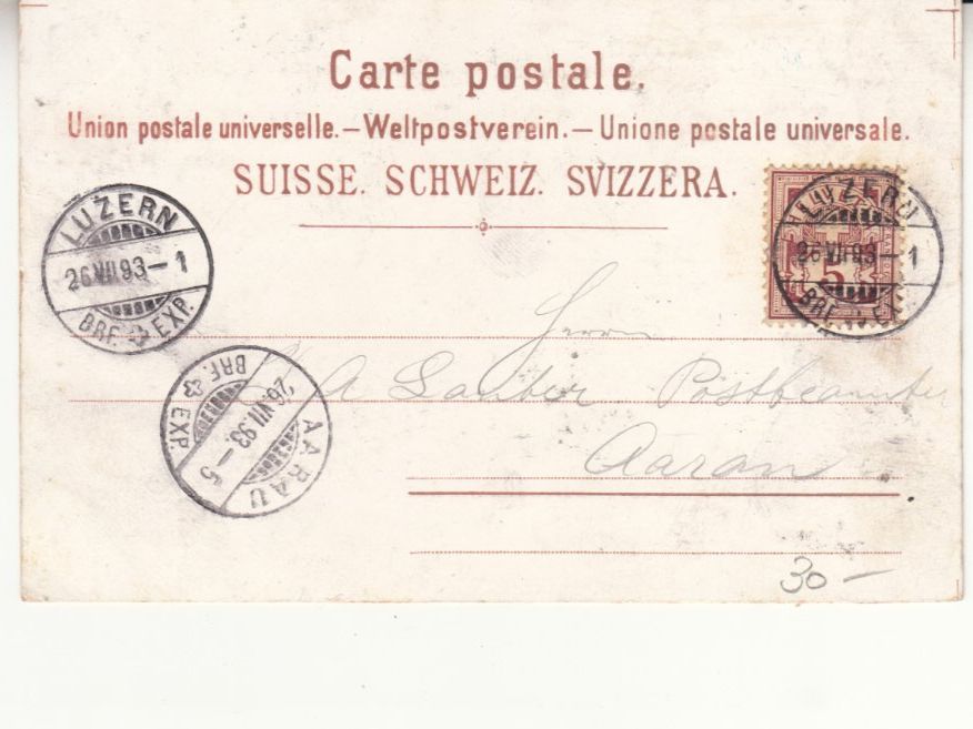 Cartoline postali: Vierwaldstättersee 1893 – Usato da Bürglen TG venduto da StampGraf 1