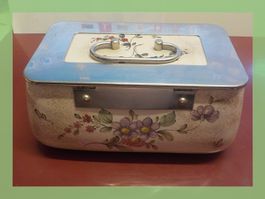Vintage Schmuckkassette/Schatulle mit Blumenmuster Sihl ZH