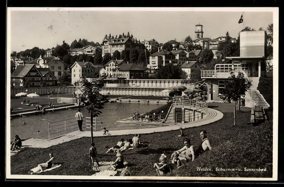 Cartoline postali: AK Heiden, Schwimm- und Sonnenbad – Usato da Berlin venduto da bartko-reher