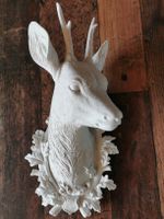Harz Hirschkopf Shabby Chic Landhaus Wanddeko ca 35x17x12cm