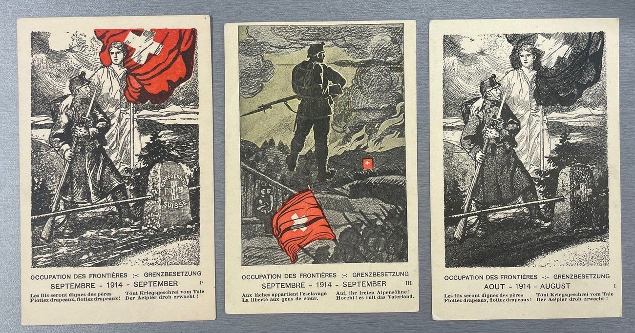 Cartoline postali: Grenzbesetzung August und September 1914; 3 Postkarten – Usato da Sirnach venduto da Melisangi