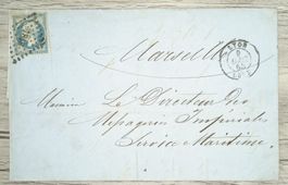 TR105 Enveloppe + Timbre France 1859