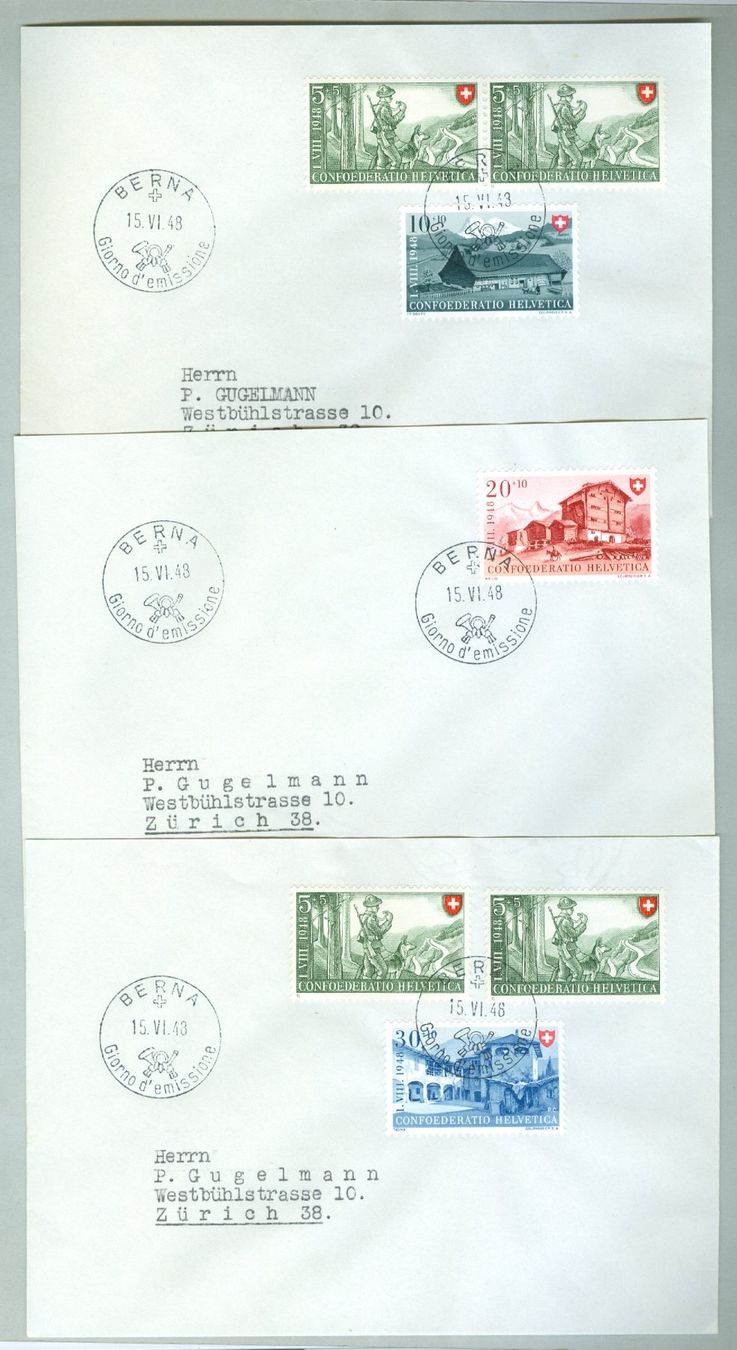 Tutti i francobolli: 1948 Schweiz Pro Patria FDC – Usato da Zürich venduto da yago-rot