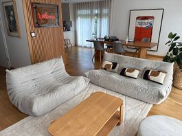 Canapé TOGO Ligne Roset (2 + 3 places) Gris Excellent état