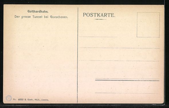 Cartes postales: Gotthardbahn, Eisenbahn am grossen Tunne – D'occasion à Berlin par bartko-reher 1