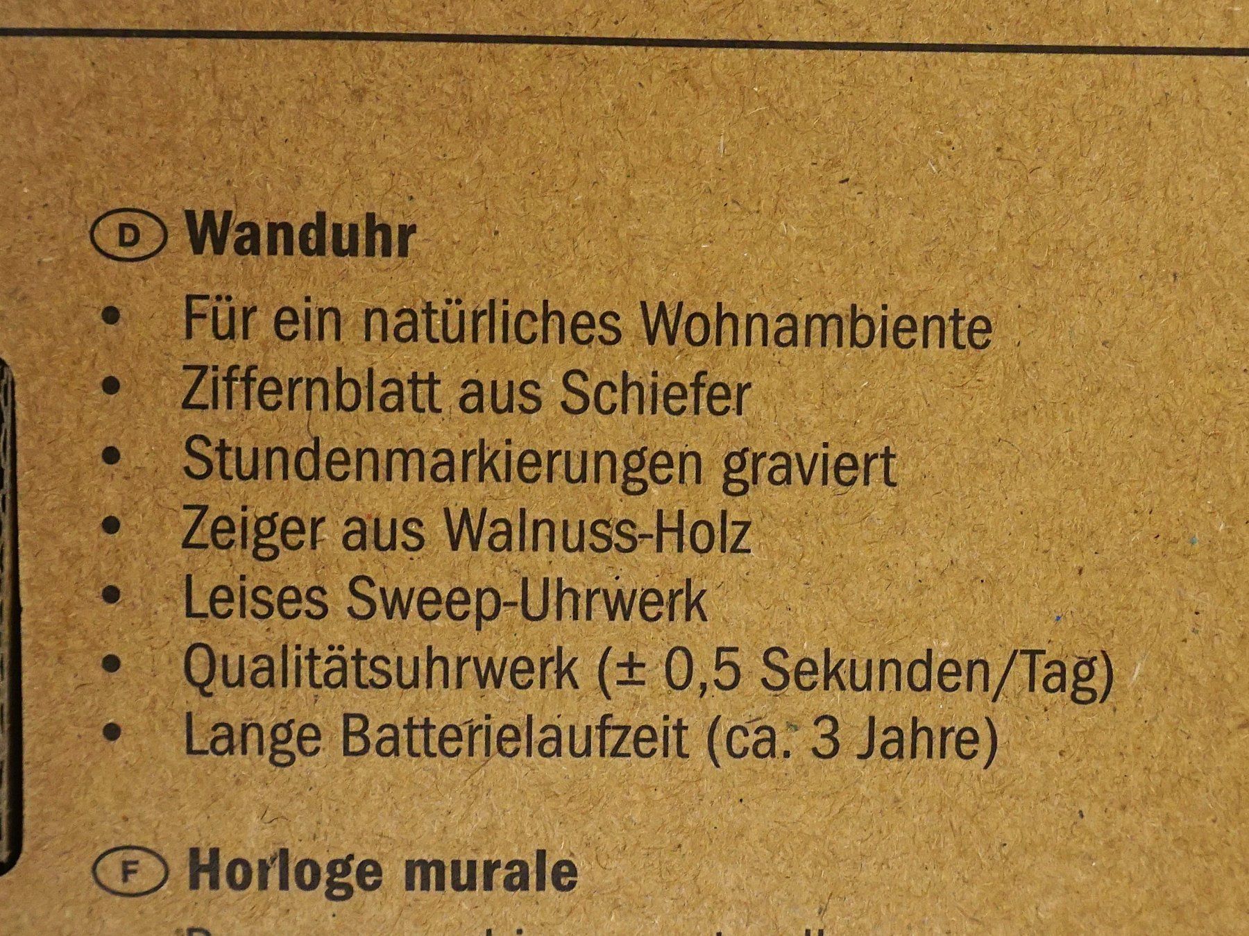 Orologi da terra & Orologi da parete: TFA Schiefer Wanduhr – Nuovo e nell'imballaggio originale da Pratteln venduto da Restwert_Pratteln 2