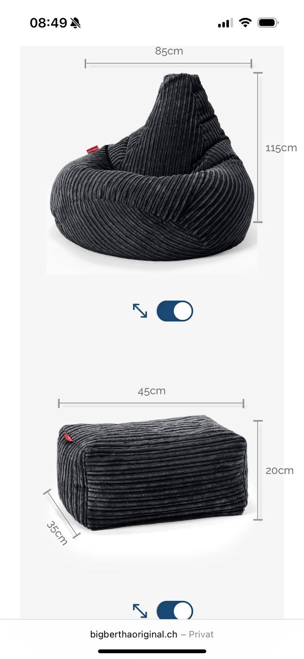 Fauteuils: Sitzsack Cord – D'occasion à Kreuzlingen par Ameda01 5