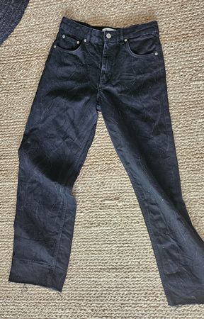 Schwarze Zara Jeans mit Strass, Gr. 38,