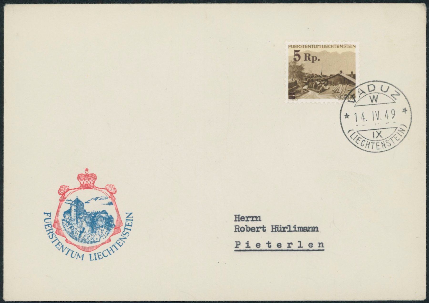 Alle Briefmarken: 1949 - Landschaften - Ersttagsbrief FDC ET – Gebraucht aus Schindellegi von leecollect