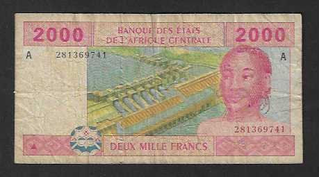 Banconote: Afrique Centrale  2000  Francs  A  2002  Gebraucht – Usato da Gordola venduto da coinsandnotes
