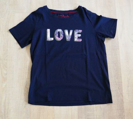 T-Shirt von S.Oliver, Gr. 40, dunkelblau mit Aufdruck