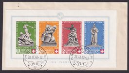 B12 Bundesfeierblock 1940 gestempelt KREUZLINGEN, Kat: 750.-