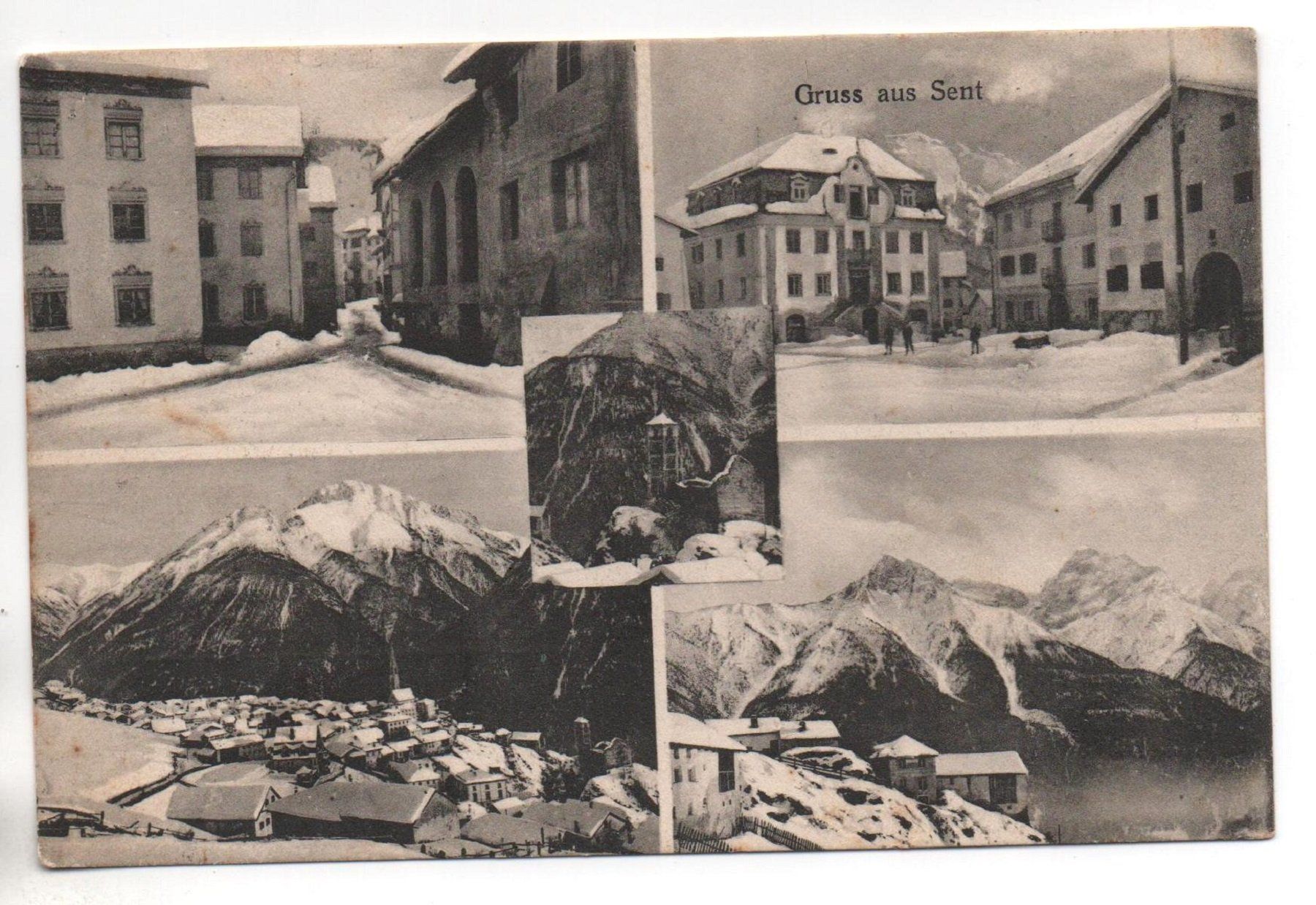 Cartoline postali: 5-Bild-AK Gruss aus SENT – Usato da Jona venduto da philajona