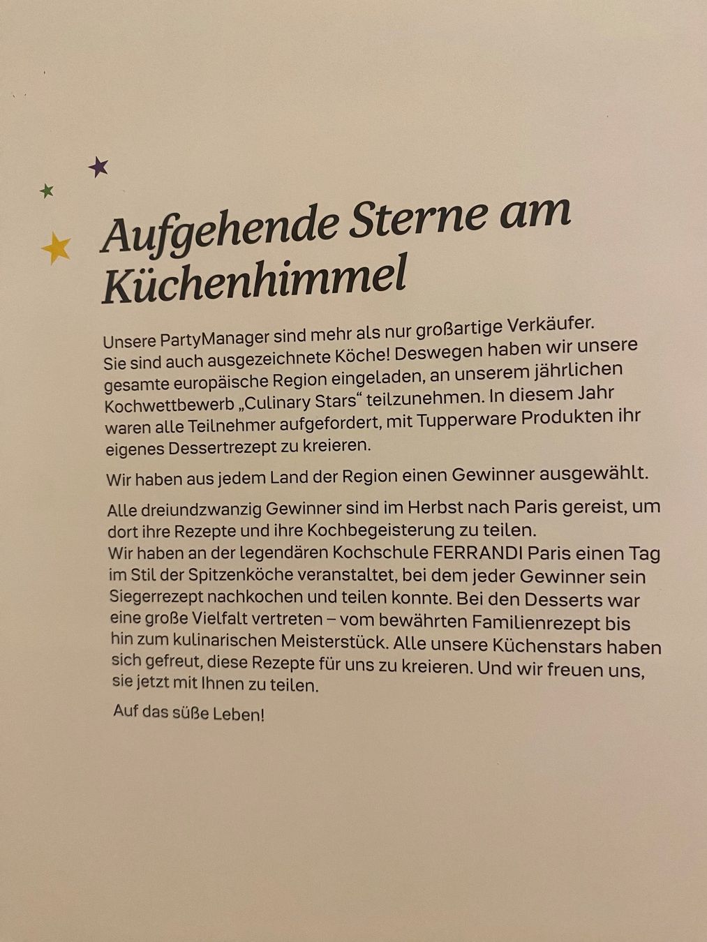 Bücher: Tupperware Kochbuch Culinary Stars 2017 – Neu (gemäss Beschreibung) aus Worben von Teddy112 1