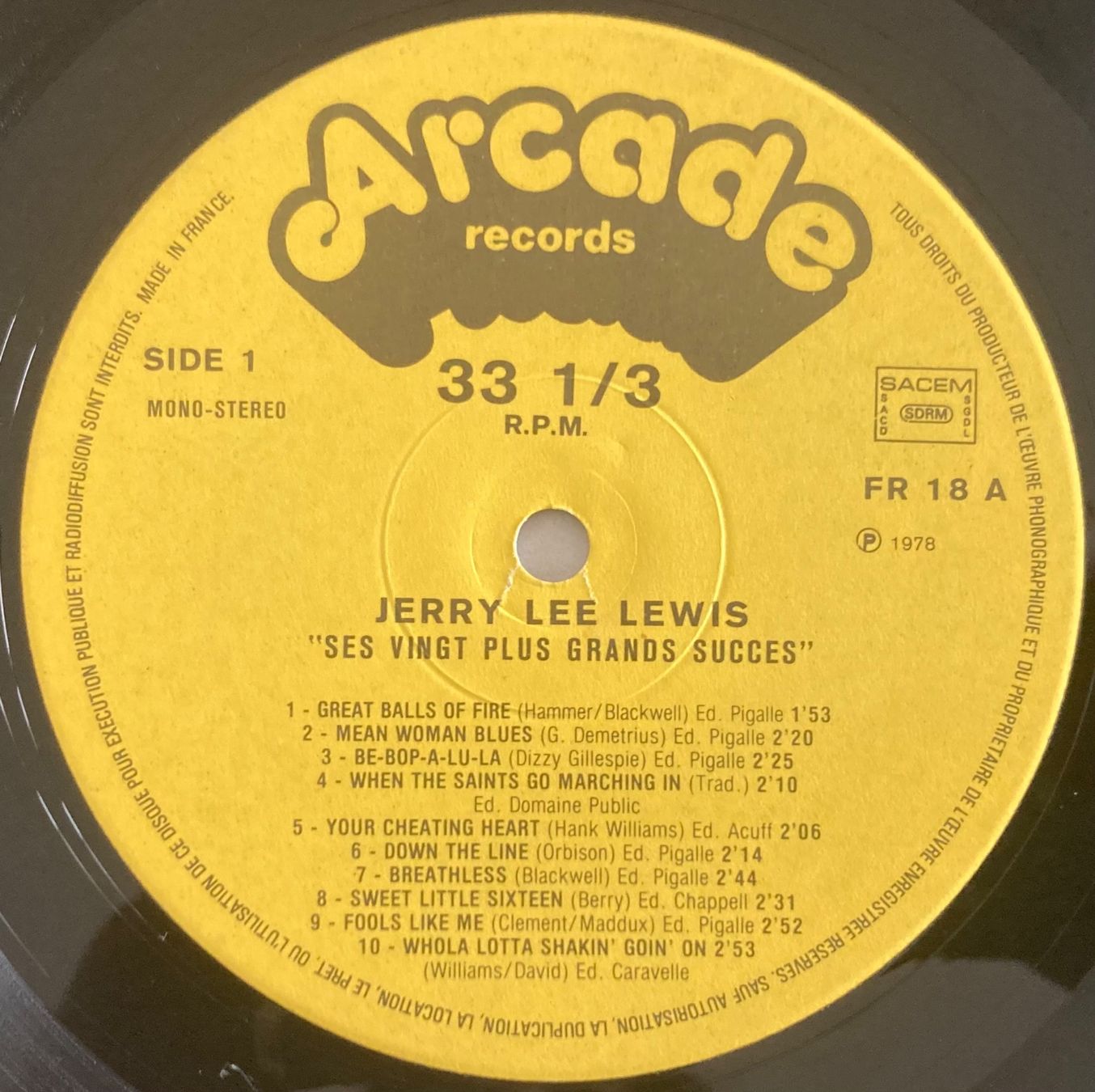 Dischi in vinile: JERRY LEE LEWIS - SES 20 PLUS GRANDS SUCCÈS – Usato da Poliez-Pittet venduto da Newtown-Records 2