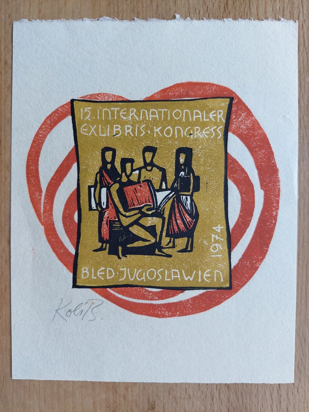 Xilografie: Exlibris Kobi Baumgartner - Original Holzschnitt signiert – Usato da Obfelden venduto da Exlibris-Art