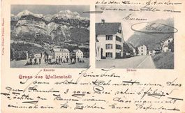 Schöne Ansichtskarte Gruss Walenstadt 1901 - schööön