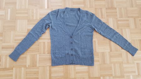 Marc O'Polo Strickjacke grau S Schurwolle und Kaschmir