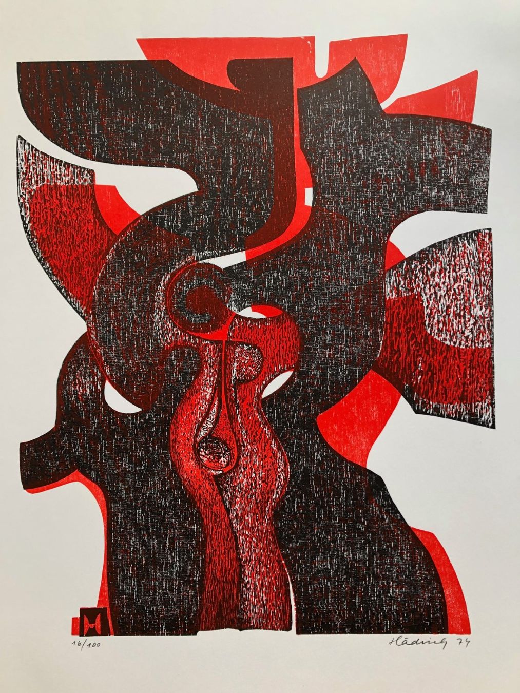 Xilografie: Holzschnitt von Werner Hädrich 1974 – Usato da Winterthur venduto da Barunggeli 1